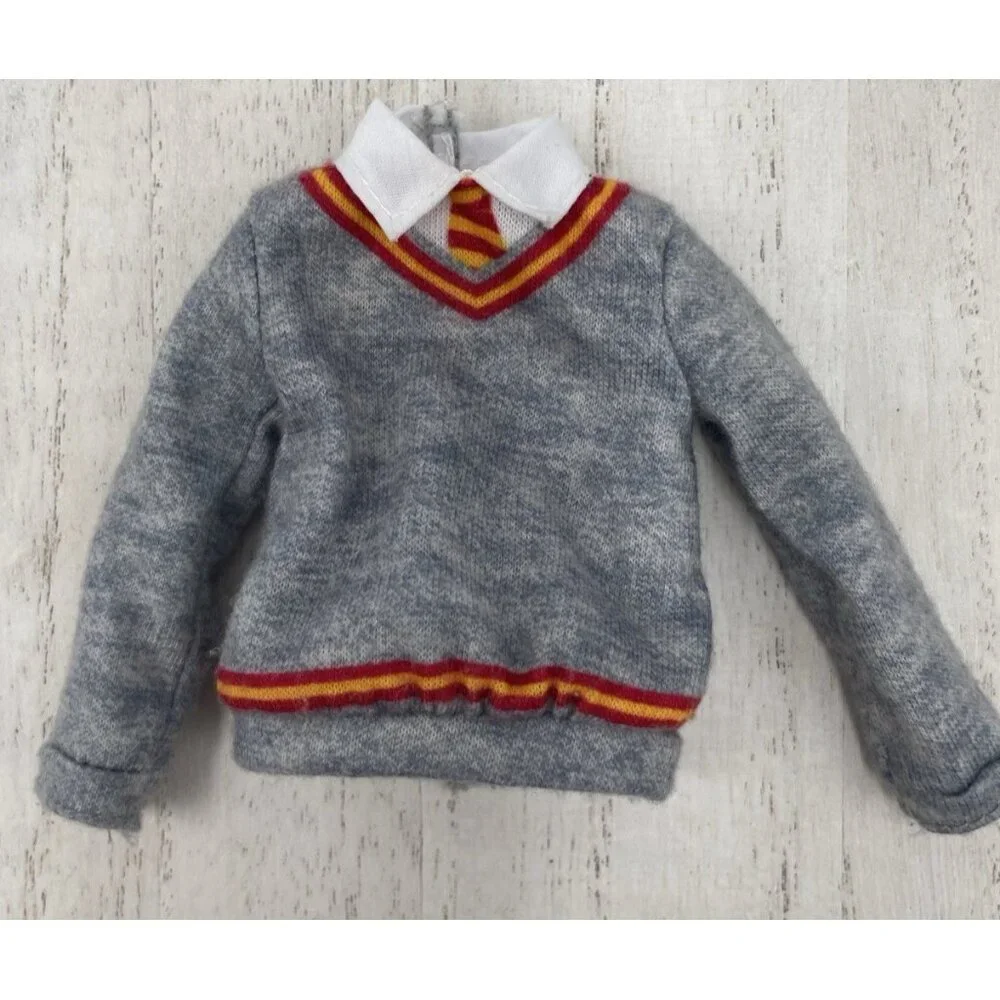 Harry Potter 10 inch Doll Clothes Accessory Gray Shirt with Collar and Tie - Picture 5 of 7